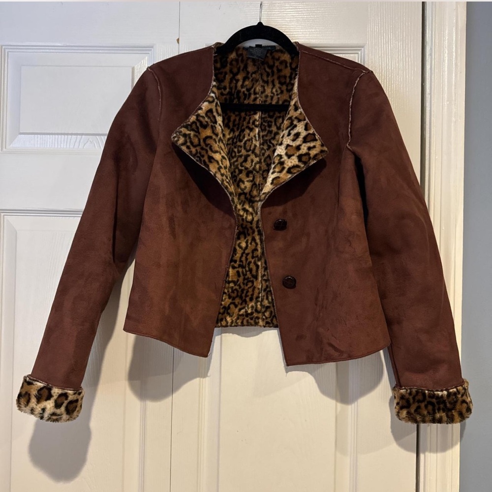 Vintage BCBG faux suede jacket